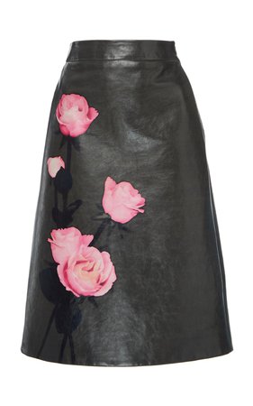 Floral-Print Leather Skirt by Prada | Moda Operandi