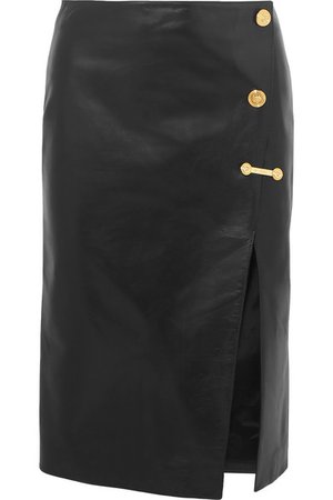 Versace | Embellished leather skirt | NET-A-PORTER.COM