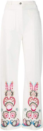 flared embroidered jeans