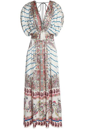 Ruched printed silk-faille midi dress | ETRO | Sale up to 70% off | THE OUTNET