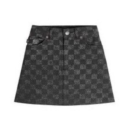 MARC JACOBS Grey Denim Checker Miniskirt
