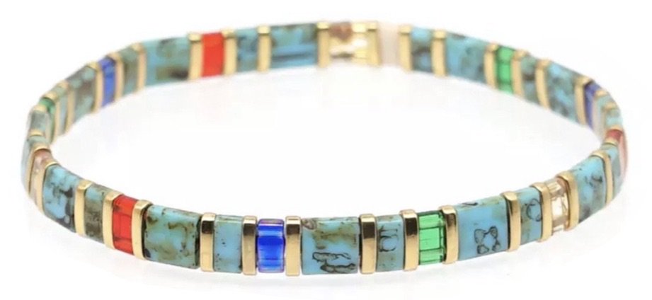 turquoise tile bracelet