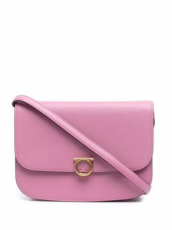 Shop pink Salvatore Ferragamo Gancini Rounded Flap bag with Express Delivery - Farfetch
