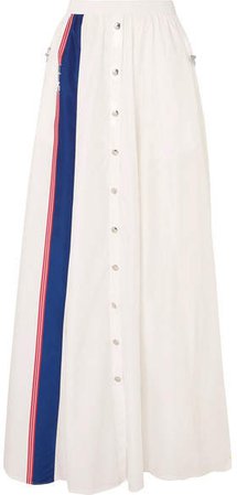 Adam Selman Sport - Printed Shell Maxi Skirt - White