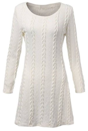 White sweater dress
