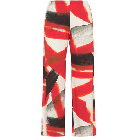 Yoona Red / Multicolour Printed wide leg jersey trousers