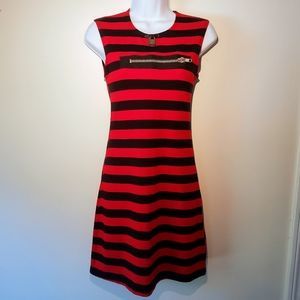 Tripp nyc | Dresses | Vintage Y2k Tripp Nyc Red Black Stripe Sleeveless Lock Zipper Dress Medium | Poshmark