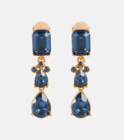 Oscar de la Renta - Embellished clip-on drop earrings | Mytheresa