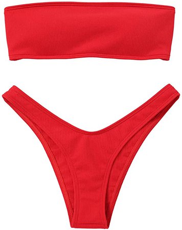 Amazon.com: ZAFUL Women Bandeau Bikini Set Swimsuit Leopard Print High Cut Swimwear Bathing Suits Black : Clothing, Shoes & Jewelry