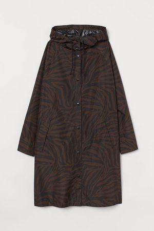 Patterned rain coat - Dark brown/Zebra print - Ladies | H&M GB