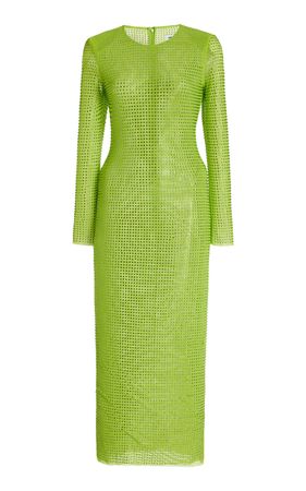 Green Hotfix Midi Dress By Self Portrait | Moda Operandi