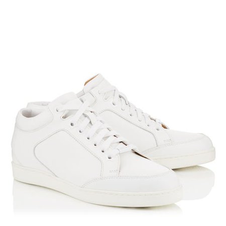 White Calf Leather Low Top Trainers | Miami | Pre Fall 15 | JIMMY CHOO