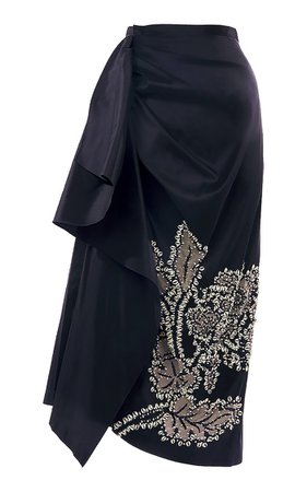 Memorie Embellished Silk Taffeta Midi Skirt By Biyan | Moda Operandi