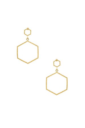 The Hammered Hex Statement Earrings