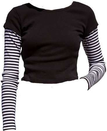 Black top w/striped long sleeve
