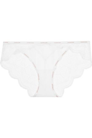 Calvin Klein Underwear | Culotte en jersey stretch et en dentelle Sheer Marquisette | NET-A-PORTER.COM