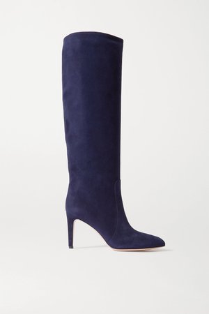 Navy 85 suede knee boots | Gianvito Rossi | NET-A-PORTER