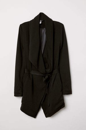 Draped Coat - Black