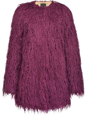 Pink Pinko shaggy shearling coat 1B14NEY6HSW54 - Farfetch