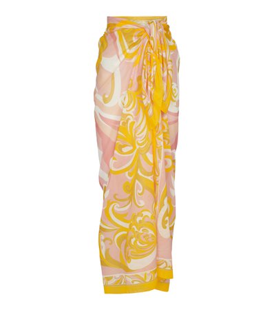 Emilio Pucci Beach - Printed cotton sarong | Mytheresa