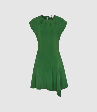 Belle Green Capped Sleeve Dress – REISS