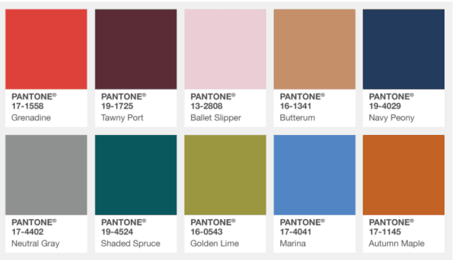 pantone colors fall 2020 - Google Search