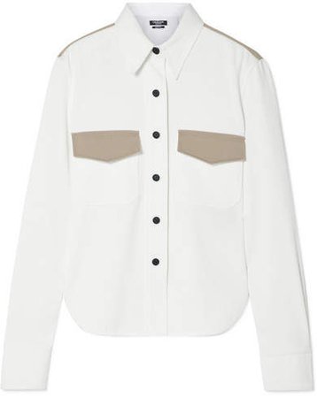 Two-tone Cotton-twill Shirt - White