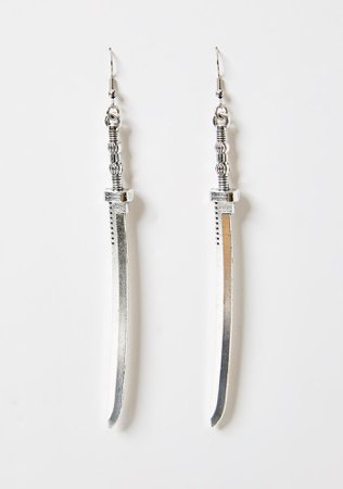 Silver Sword Earrings