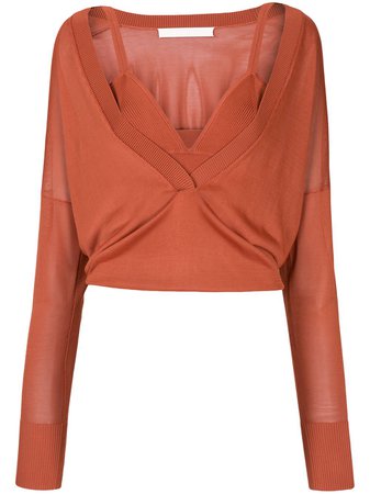Orange Dion Lee layered knitted top A7280F20 - Farfetch