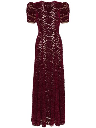 The Vampire's Wife flocked lace maxi gown