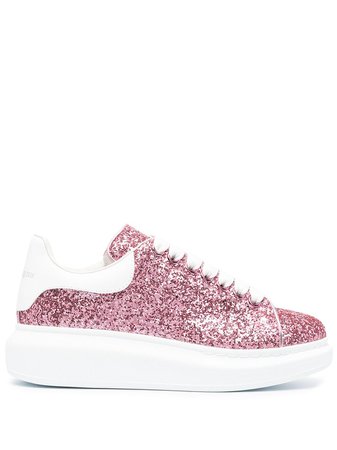 Shop pink & white Alexander McQueen Oversized glitter sneakers with Express Delivery - Farfetch