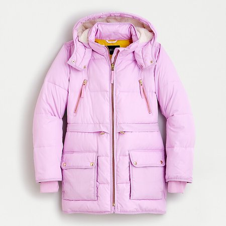 J.Crew: Chateau Puffer Jacket With Primaloft® lilac
