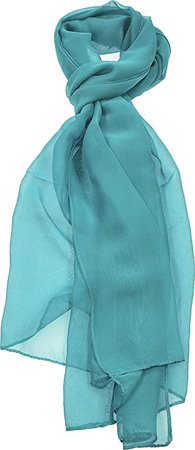 Hand By Hand Women's Solid Chiffon Scarf Silk Blend Light Fresh Wrap [16 White](One Size) at Amazon Women’s Clothing store