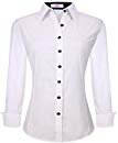 UniFashion Womens Casual Button Down Shirts Long Sleeve Regular Fit Work Shirt, White, Medium at Amazon Women’s Clothing store: