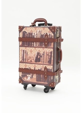 vintage book suitcase brown