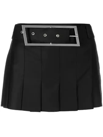 16Arlington black belted pleated mini skirt | Browns