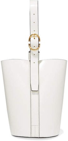 Trademark - Small Leather Bucket Bag - Cream