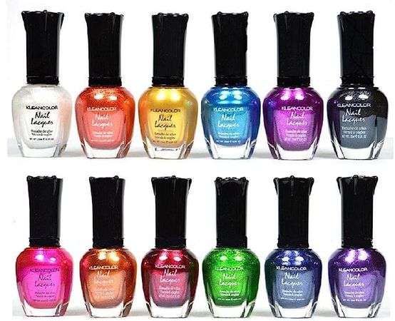 Amazon.com : Kleancolor Nail Polish - Awesome Metallic Full Size Lacquer Lot of 12-pc Set : Beauty & Personal Care