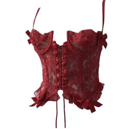 red corset top