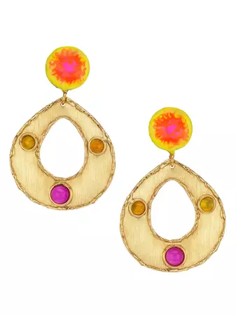 Shop Sylvia Toledano Thalita 22K Gold-Plated, Multi-Stone & Enamel Drop Earrings | Saks Fifth Avenue