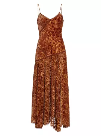 Shop Ulla Johnson Elodie Velvet Devore Midi-Dress | Saks Fifth Avenue