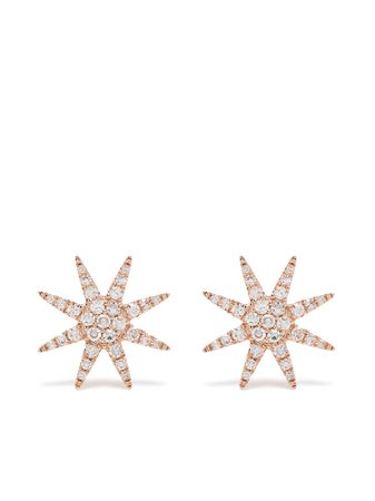 Djula 18kt rose gold diamond Sun stud earrings - FARFETCH