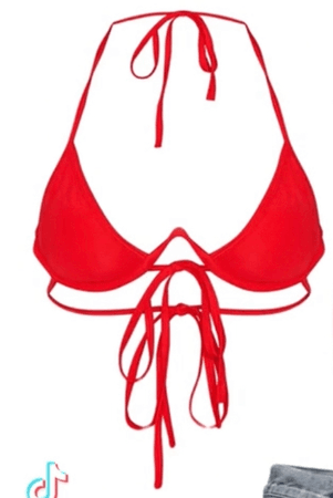 red bikini top