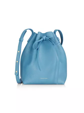 Shop Mansur Gavriel Pebbled-Leather Mini Bucket Bag | Saks Fifth Avenue