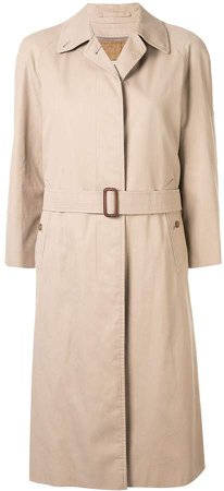 Pre-Owned three-quarter sleeves midi rain coat