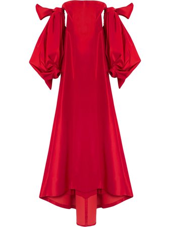 Carolina Herrera drape-detail silk gown - FARFETCH