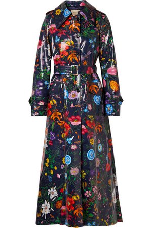Gucci | Oversized floral-print coated-cotton drill trench coat | NET-A-PORTER.COM