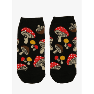 Black Mushroom No-Show Socks