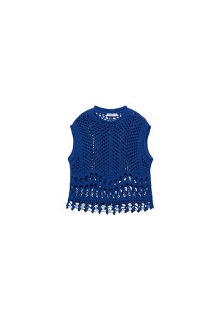 Crochet-effect knit vest - Women's See all | Stradivarius United States