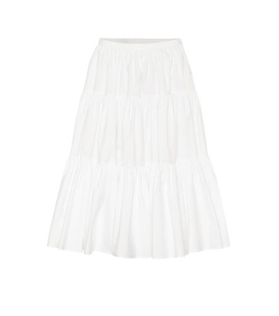 Valentino - Cotton-blend poplin midi skirt | Mytheresa